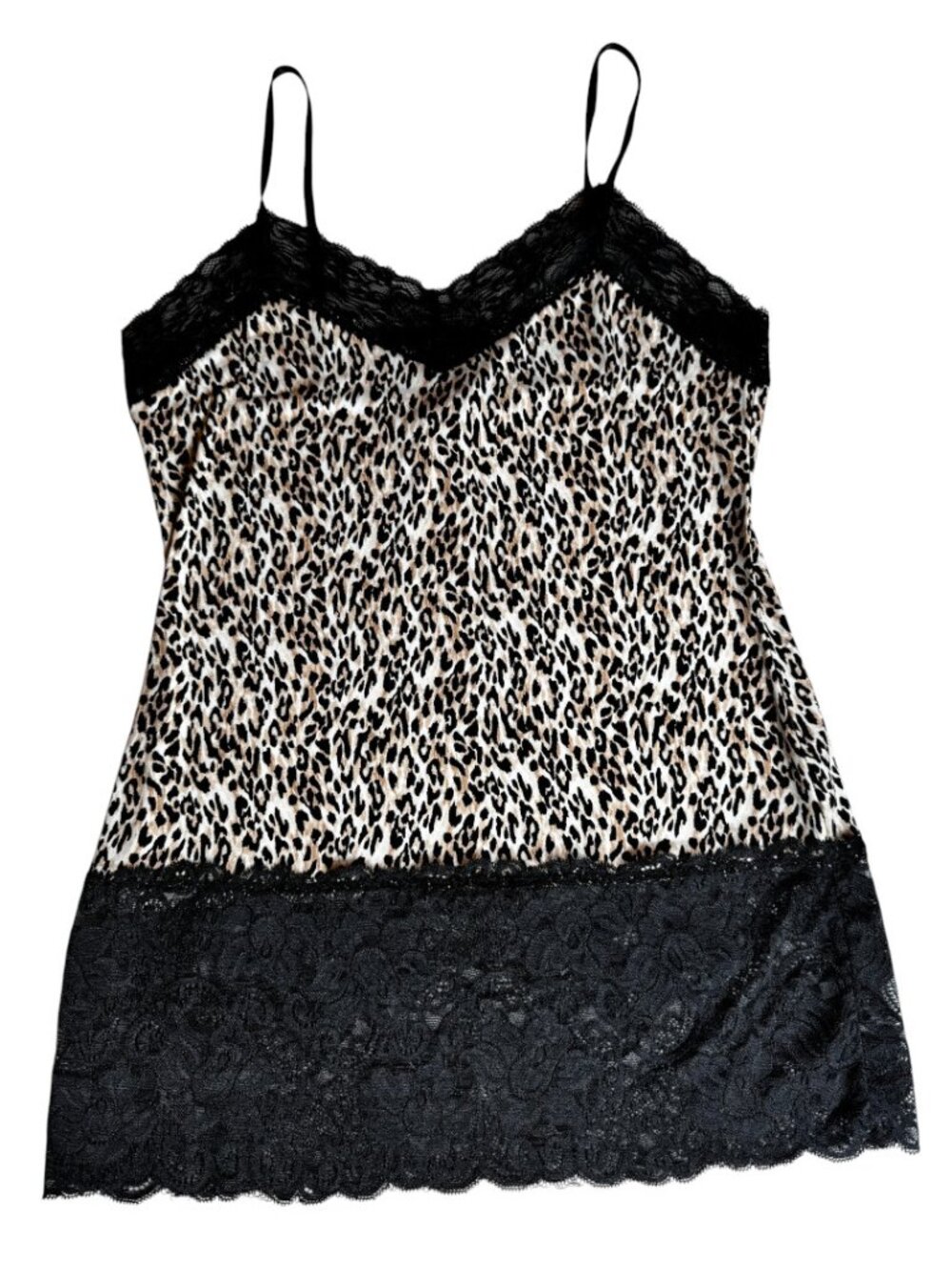 Like new White House Black Market Animap Print and Black Lace Cami Sleeveless M